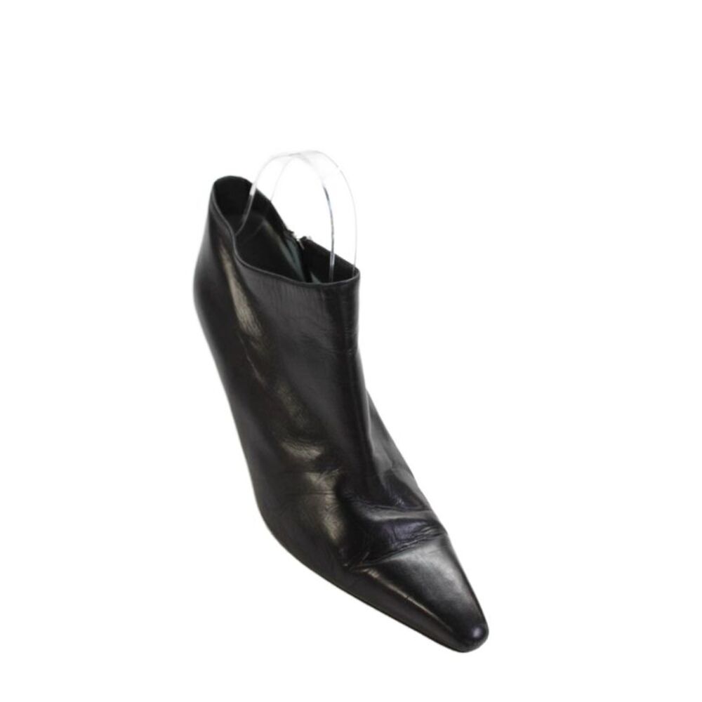 Lambertson Truex Womens Leather Pointed Toe Zip Up Ankle Boots Black Size 39 9